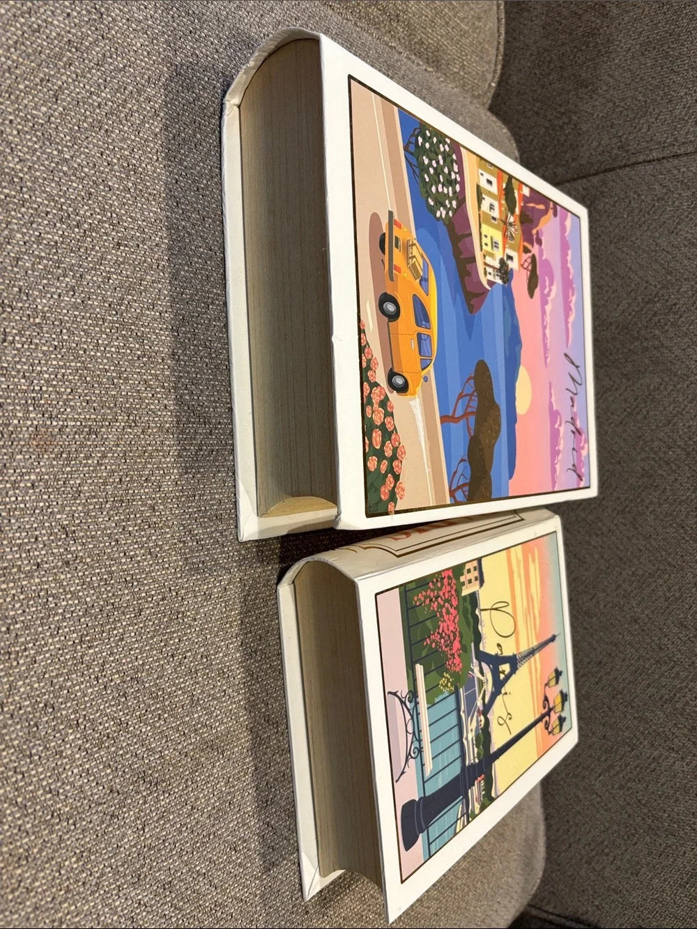 Sunset Coastal Art Print keep sake boxes  - Purple & Pink Landscape